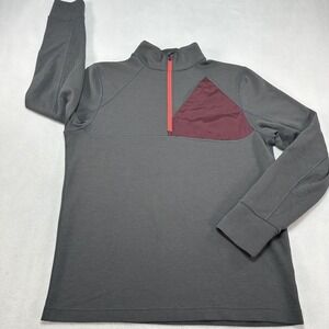 Marmot Hanging Rock Pullover Mens Medium Gray 1/4 Zip Fleece Chest Pocket Hiking